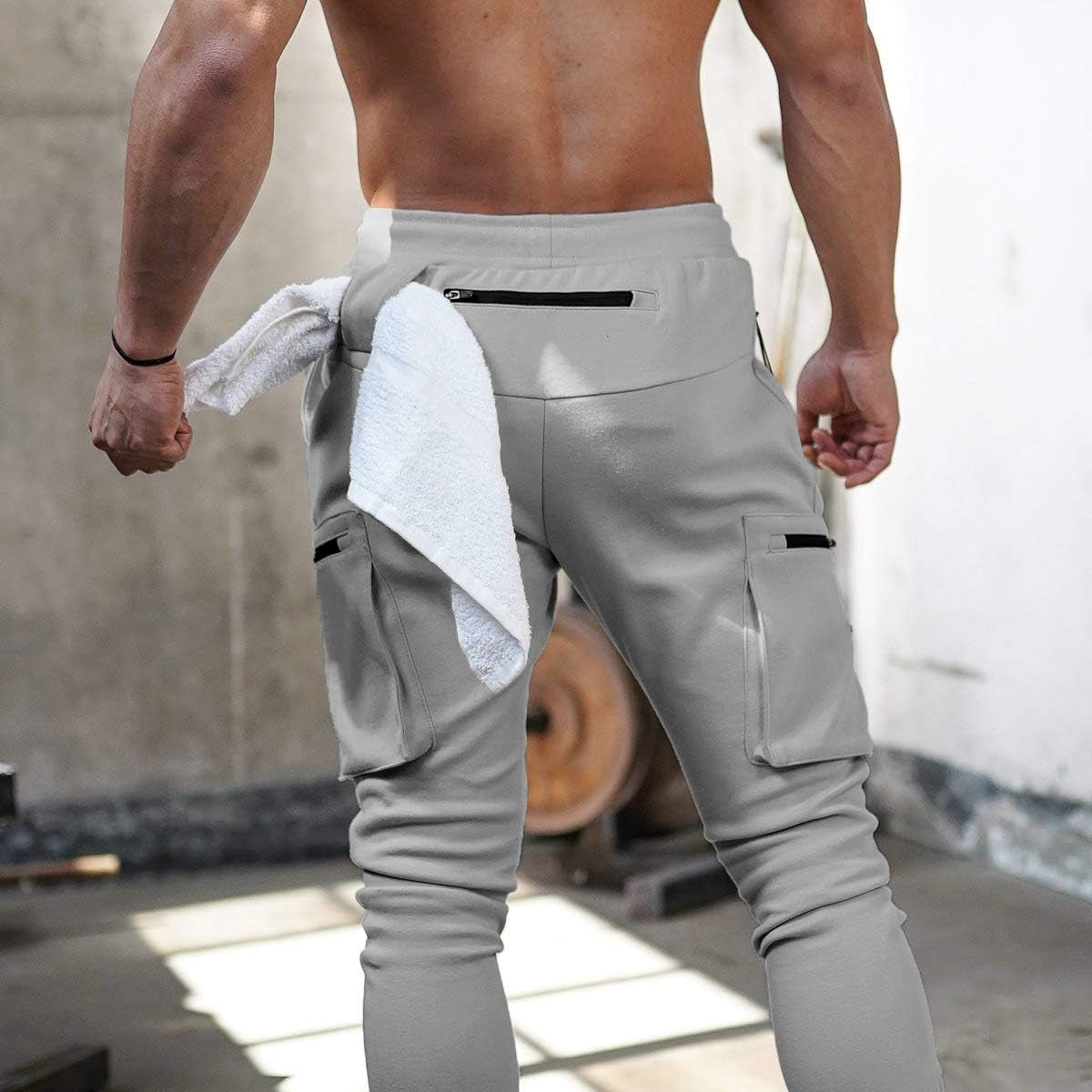 Men'S Workout Sport Pants, Athletic Running Jogger Track Pants Casual Sweatpants Trousers with Pockets