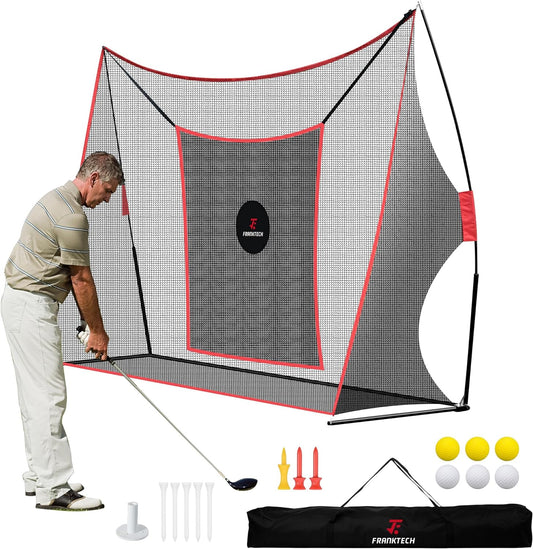 Golf Hitting Net Heavy Duty Golf Practice Net for Backyard Driving Golf Net with High Impact Chipping Hitting Target Golf Driving Practice Net Include Carry Bag Golf Balls for Indoor Outdoor